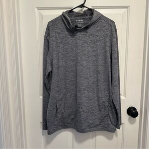 01. ALGO Performance Quick Dry Moisture Wicking Gray Stripe Hooded Size Large
